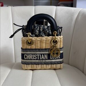 Dior Black and Tan Woven Mini Bag